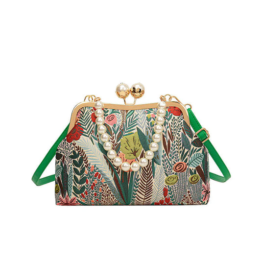 Floral Shell-Shaped Shoulder Bag – Elegant Design, Versatile Chain Strap, Spacious & Stylish