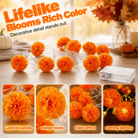 🌟 Jesenné reťazové svetielka Marigold – teplá žiara pre domov! 🎃
