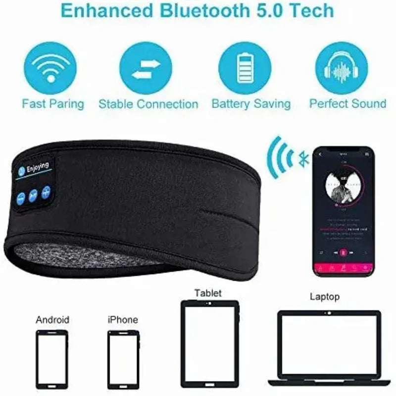 😴Slúchadlá Bluetooth 5.0 s hlavovým mostom na spanie – hudba, pohodlie a hlboký spánok?