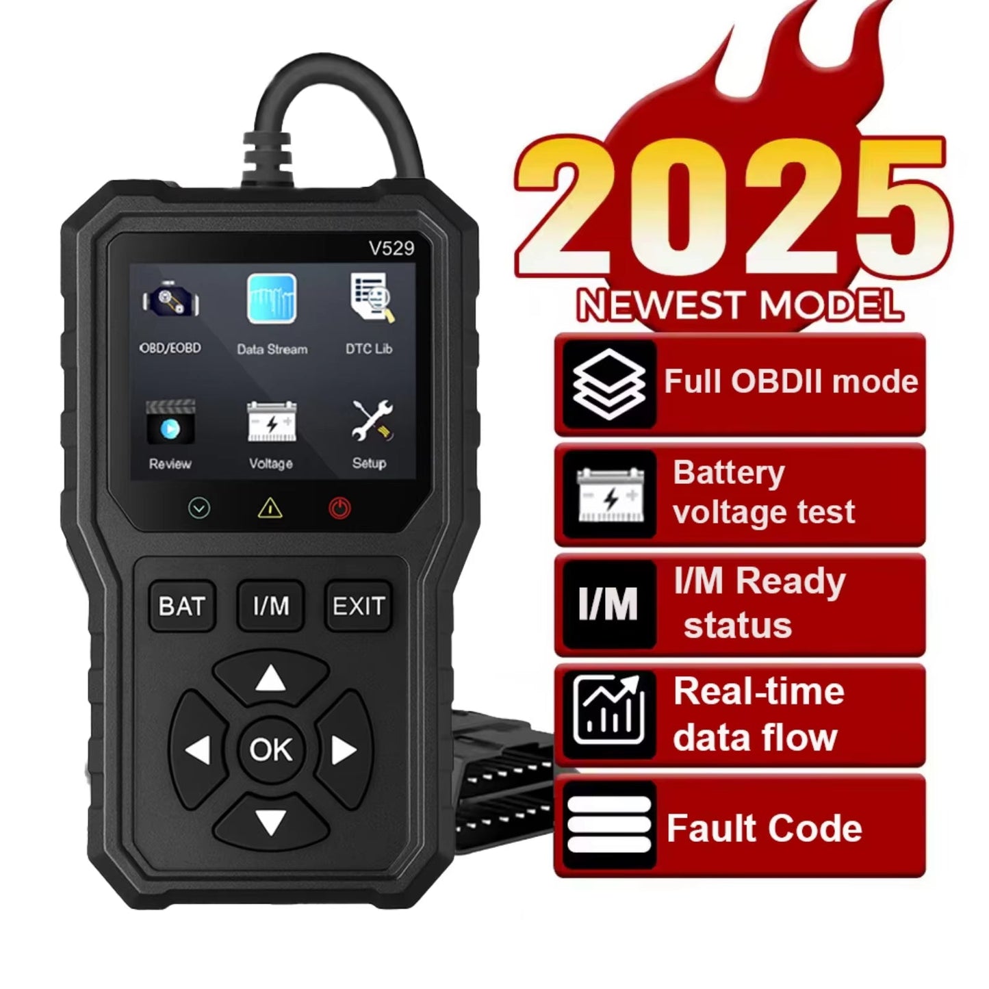 🚗 OBDII Diagnostický Skener V529 – Číta Kódy + Reálny Dátový Tok + 10 Jazykov! ✨