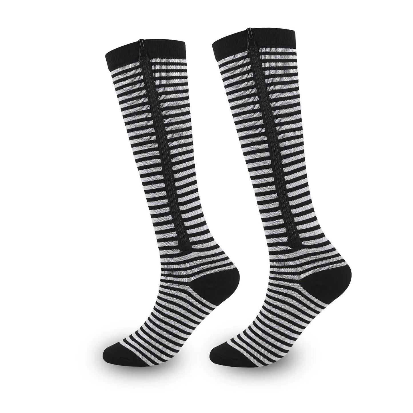 🧦🔥Kompresné ponožky po kolená so zipsom – priedušné podporné ponožky na beh, cestovanie, prácu a dlhé státie