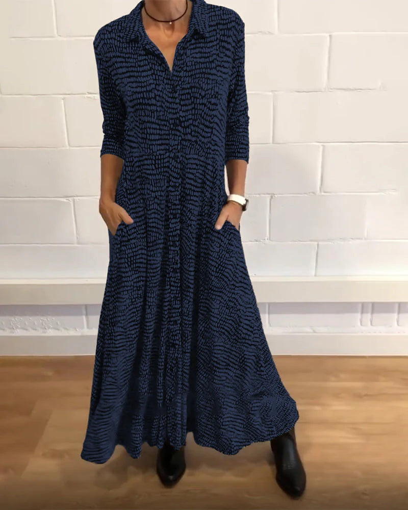 👗Elegancka sukienka z klapami a kieszeniami