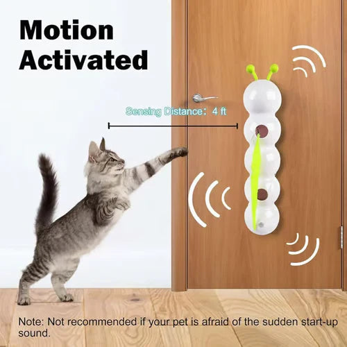 【😺 Účinne zmierňuje nudu a stres u vašej mačky, čím zabaví vášho domáceho maznáčika.】Interaktívna elektrická hračka pre mačky v tvare húsenice