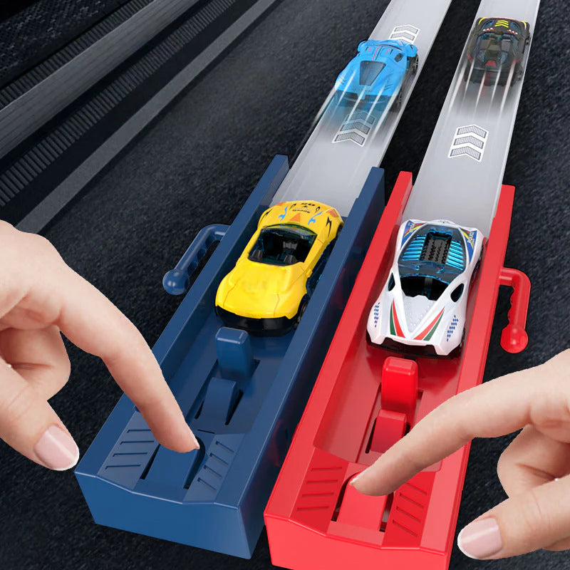 🚗 Detská súprava s dvojitým odpaľovačom – Bez batérií, s priateľskou súťažou!
