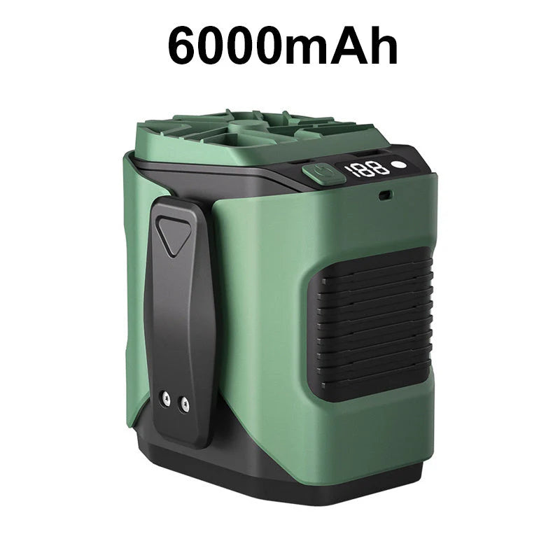 🌀 Stojanový ventilátor 6000 mAh – multifunkčný, s nastaviteľným uhlom 🌬️⚡🏖️