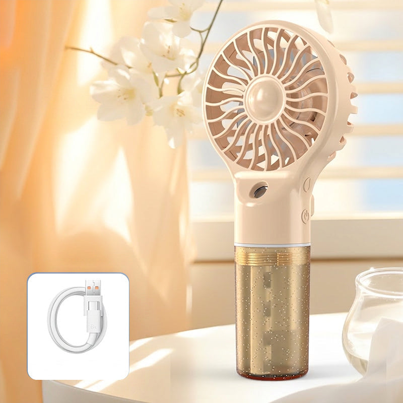 ❄️ Ruční ventilátor s mlhou – chlad a svěžest na dosah ruky!