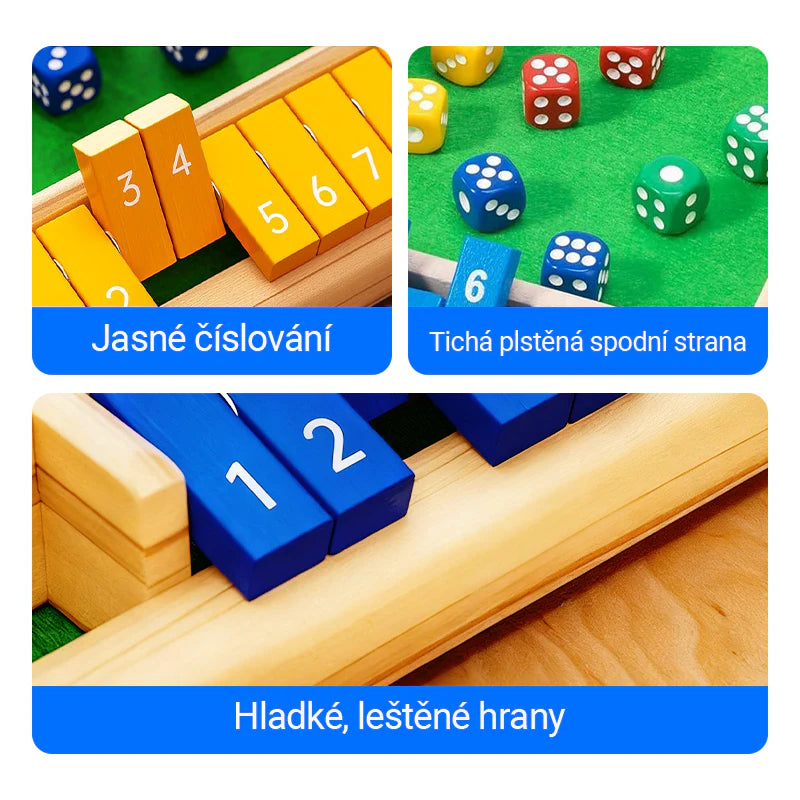 ✨ Stolová Hra Shut the Box – Rodinná Zábava A Matematický Trening! 🧩