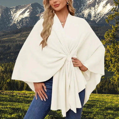 【👗 ❄️ Teplá a všestranná, je to perfektná voľba na chladné zimné dni!】Dámsky šál s krížovým vzorom vpredu