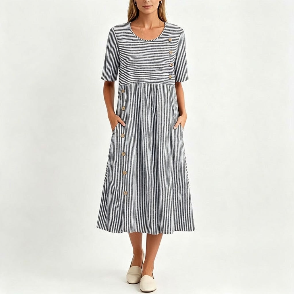 👗 Dámske pruhované šaty vo voľnom strihu – pohodlie a štýl! ✨