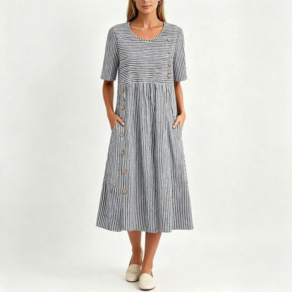 👗 Dámske pruhované šaty vo voľnom strihu – pohodlie a štýl! ✨