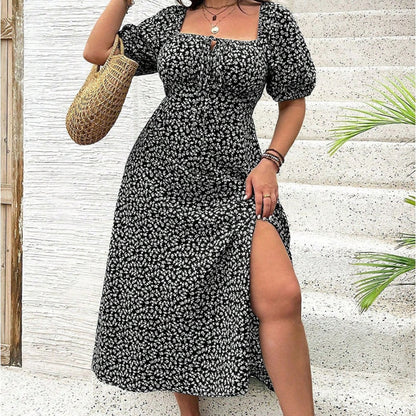 👗 Boho maxi šaty pre plnšie postavy s bočným rozparkom – vzdušné a štýlové na leto!