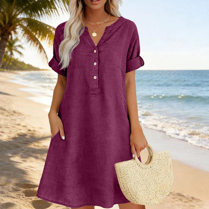 👗 Tunikové šaty s výstrihom do V – voľné a priedušné na leto! ✨