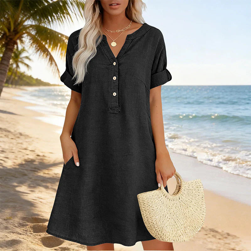 👗 Tunikové šaty s výstrihom do V – voľné a priedušné na leto! ✨