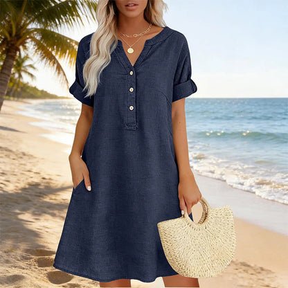 👗 Tunikové šaty s výstrihom do V – voľné a priedušné na leto! ✨