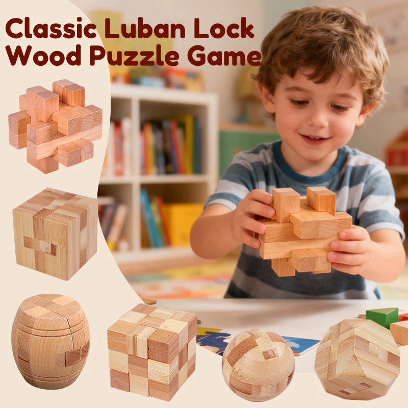 🧩Drevené logické puzzle Luban Lock – Odolné, vzdělávacie a zábavné pre všetky veky! 🪵