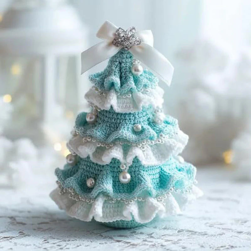 【🎄🎄Vytvorte si jedinečnú vianočnú atmosféru】Háčkovaná vianočná ozdoba na stromček s imitáciou perál