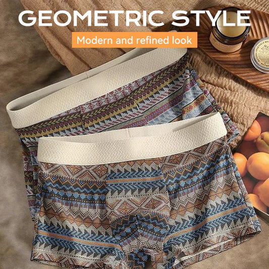 【🔥Kúp 1 získaj 2 zadarmo🔥】Pánske priedušné boxerky s geometrickým vzorom
