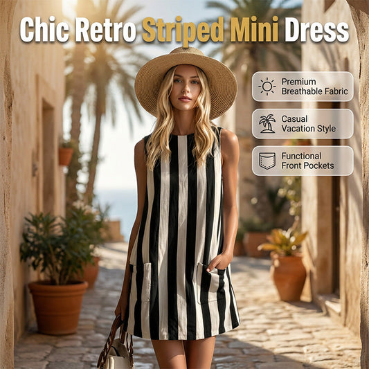 👗 Pruhované letné šaty bez rukávov s vreckami – pohodlie a štýl v jednom! ✨