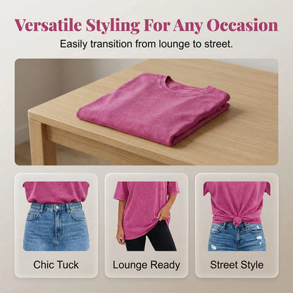 👕 Dámske oversized vintage tričko s vypraným efektom