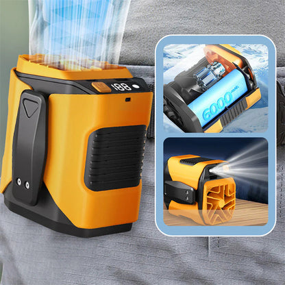 🌀 Stojanový ventilátor 6000 mAh – multifunkčný, s nastaviteľným uhlom 🌬️⚡🏖️