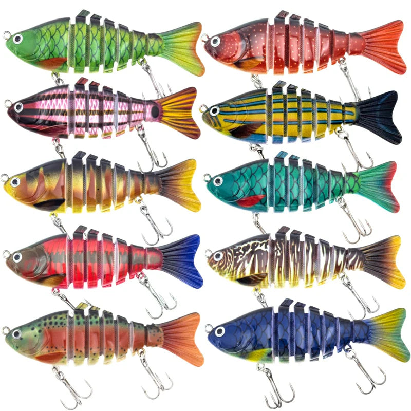 🔥🎣 Profesionálna, segmentovaná plávajúca nástraha – Ručne vyladený pohyb, 3x silnejšie háčiky, testované na ostriežoch na jazere Lake Fork 🐟