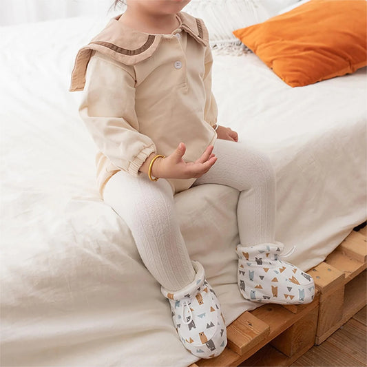 【👶 360° mäkké obopínanie chodidla, absorbuje pot a hreje】Teplé kožušinové detské čižmy