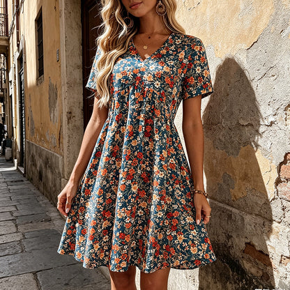 🌸✨ Letné kvietkové šaty s výstrihom do V – ľahké a ženské