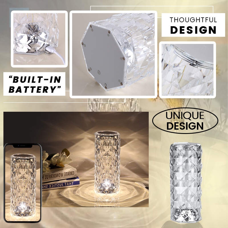 Dotyková lampa Rose Crystal