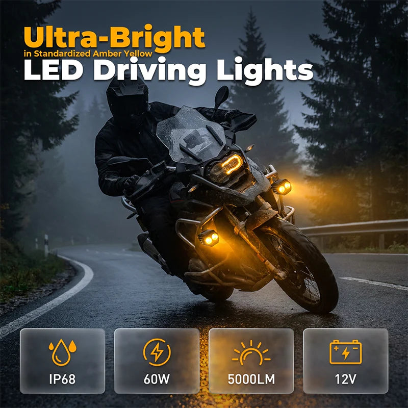 💡 Dvojfarebný LED reflektor na motocykel