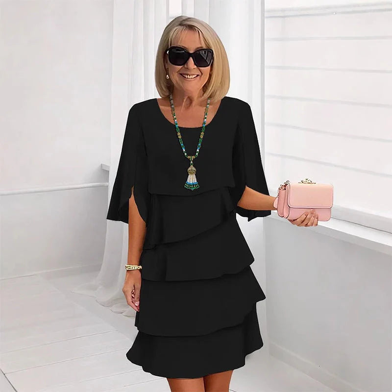 👗 Elegantné šaty s volánmi na rukávoch – Pohodlie & sofistikovaný štýl celý deň! ✨