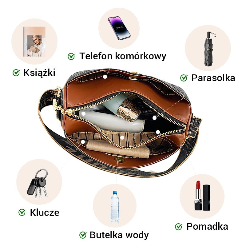 🌟Dámska trojvrstvová kabelka cez rameno s diamantovým vzorom✨