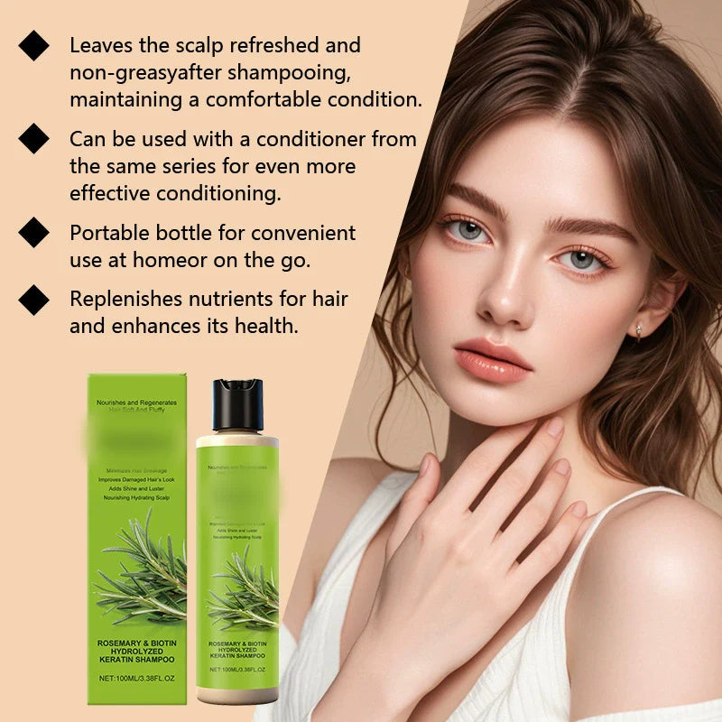 🧴 Výživný šampón pre suchú pokožku hlavy a poškodené vlasy – keratin + rozmarín + biotin