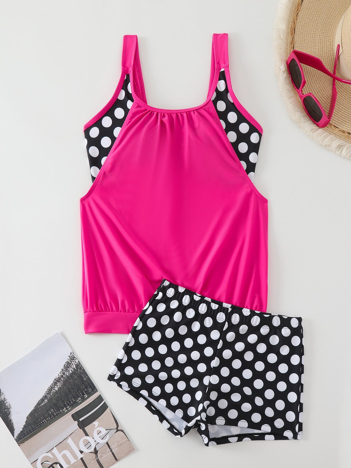 👙 Dvoudielne plavky color-block s bodkami – štýlové & pohodlné 💖