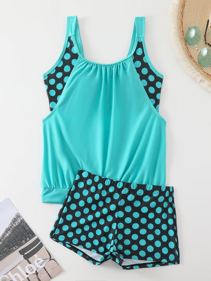 👙 Dvoudielne plavky color-block s bodkami – štýlové & pohodlné 💖