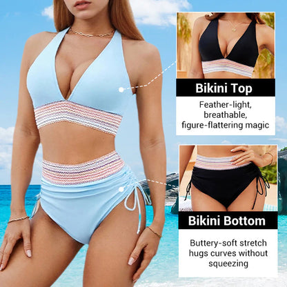 🔥Teraz v predaji💥 – 👙 Bikini set s vysokým pásom, tvarujúci bruško, vo viacerých farbách
