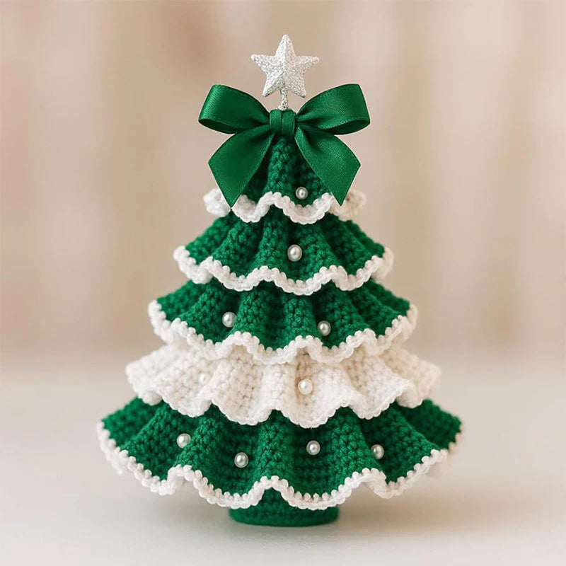 【🎄🎄Vytvorte si jedinečnú vianočnú atmosféru】Háčkovaná vianočná ozdoba na stromček s imitáciou perál