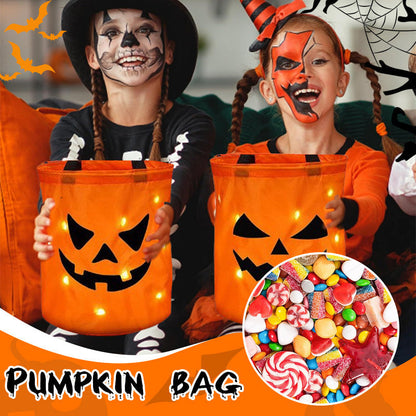 Halloweenská taška so svietiacou tekvicou