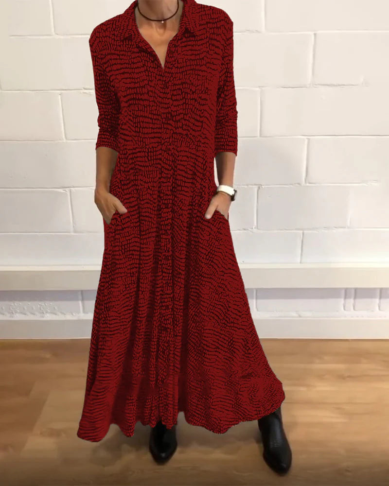 👗Elegancka sukienka z klapami a kieszeniami