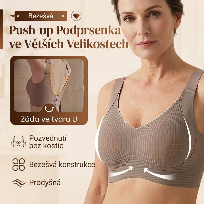 🔥👙Spevnite ovisnuté prsia bez kostíc – bezšvová push-up podprsenka. Na dobierku!