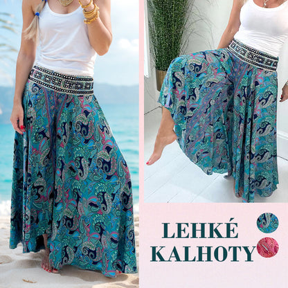 👖 Elastické Nohavice s Etnickou Potlačou – Patchwork + Elastický Pás + Všetky Velikosti! ✨