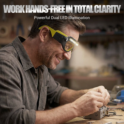✨Nabíjateľná LED čelovka na okuliare