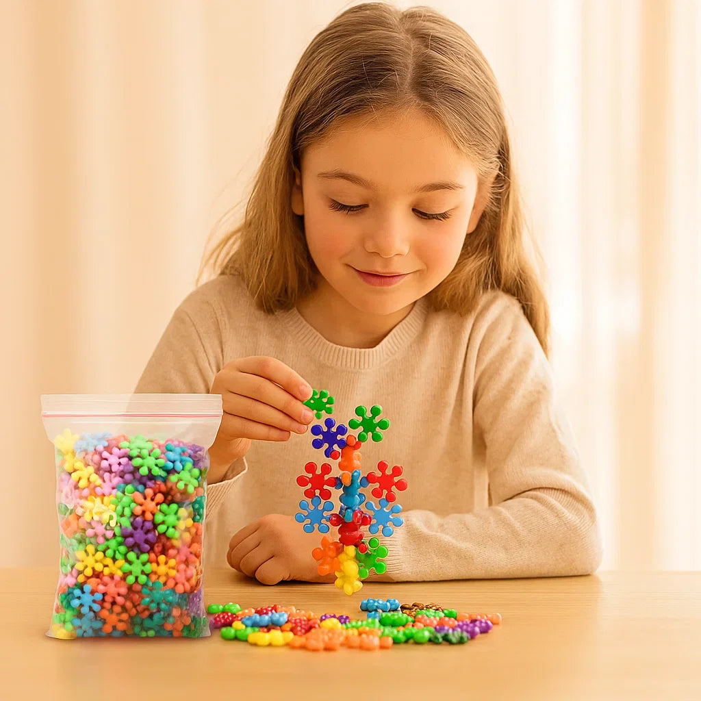 ❄️ 3D Stavebný Blok Snehovej Vločky – Kreativita + Vzdelávanie + Motorické Zručnosti! ✨