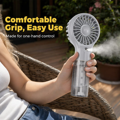 ❄️ Ruční ventilátor s mlhou – chlad a svěžest na dosah ruky!