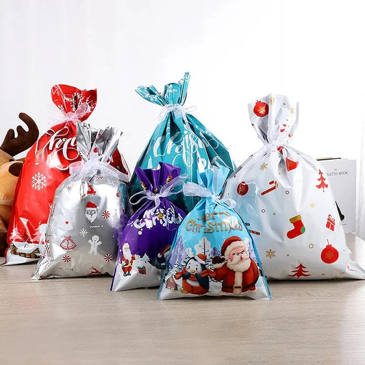 Vianočné darčekové tašky so sťahovacou šnúrkou MerryPouch