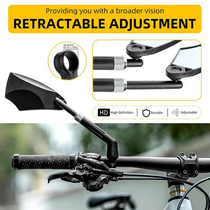 【🚲Váš spoľahlivý partner na vašej cyklistickej ceste!】360° nastaviteľné zrkadlo na riadidlá bicykla