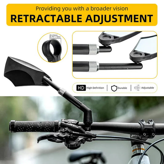 【🚲Váš spoľahlivý partner na vašej cyklistickej ceste!】360° nastaviteľné zrkadlo na riadidlá bicykla