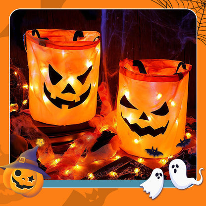 Halloweenská taška so svietiacou tekvicou