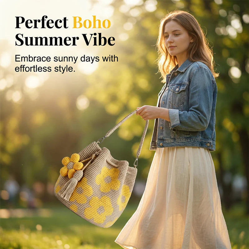 🌼 Háčkovaná bucket taška – letný must-have!