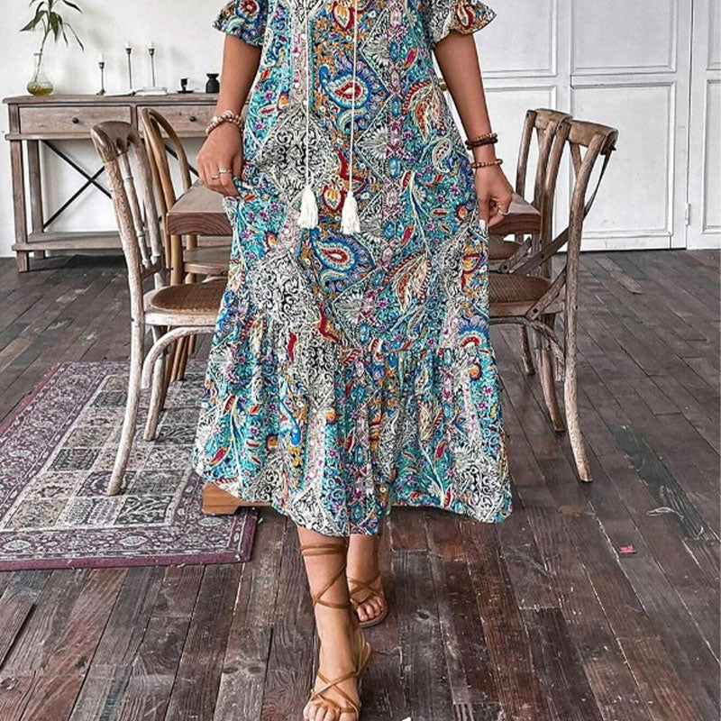 💃Elegantné boho šaty s kvetinovou potlačou