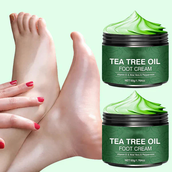 🦶 Upokojujúci krém na nohy s aloe vera a olejom z čajovníka – hydratácia + úľava